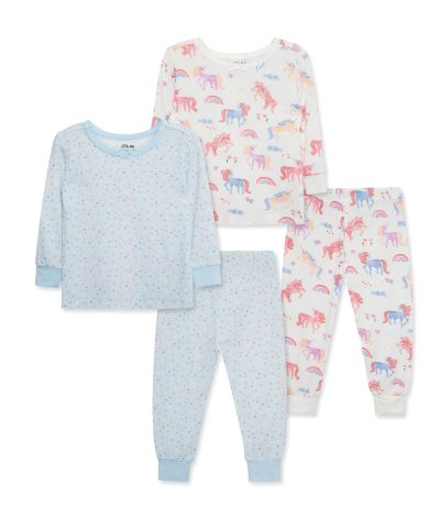 Unicorn 4-Piece Pajama Set (2T-4T)